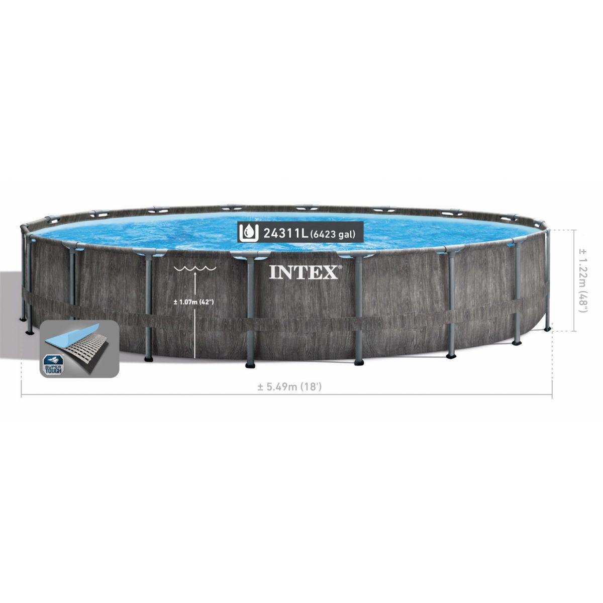 Бассейн каркасный круглый 549х122 см с аксессуарами INTEX 26744NP Бассейн каркасный круглый 549х122 см с аксессуарами INTEX 26744NP