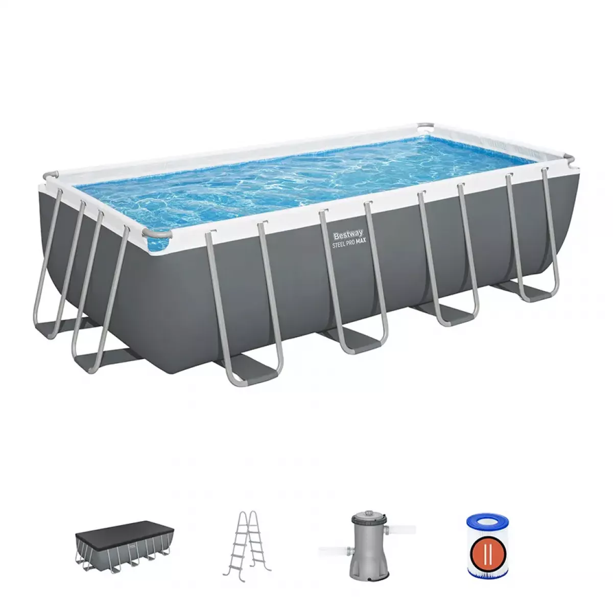 Бассейн каркасный 488x244x122 см прямоугольный с аксессуарами BESTWAY 56670 Бассейн каркасный 488x244x122 см прямоугольный с аксессуарами BESTWAY 56670