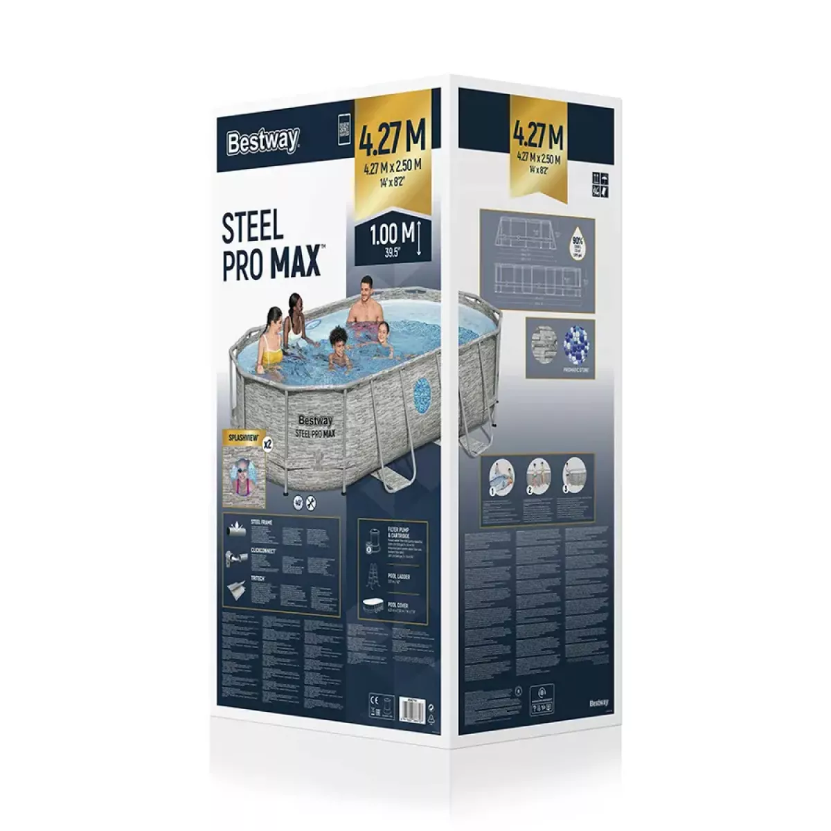 Каркасный бассейн 427x250x100 см овальный с аксессуарами и фильтром BESTWAY 56714 Каркасный бассейн 427x250x100 см овальный с аксессуарами и фильтром BESTWAY 56714