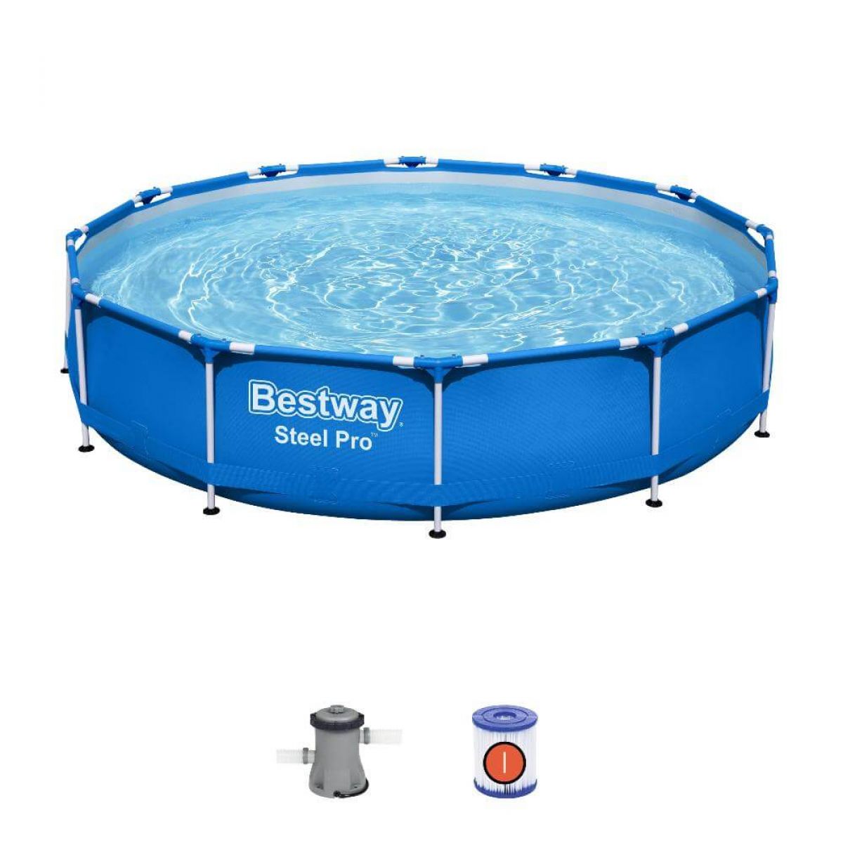 Бассейн каркасный 366х76 см, с фильтр-насосом, Steel Pro, BESTWAY 56681 Бассейн каркасный 366х76 см, с фильтр-насосом, Steel Pro, BESTWAY 56681