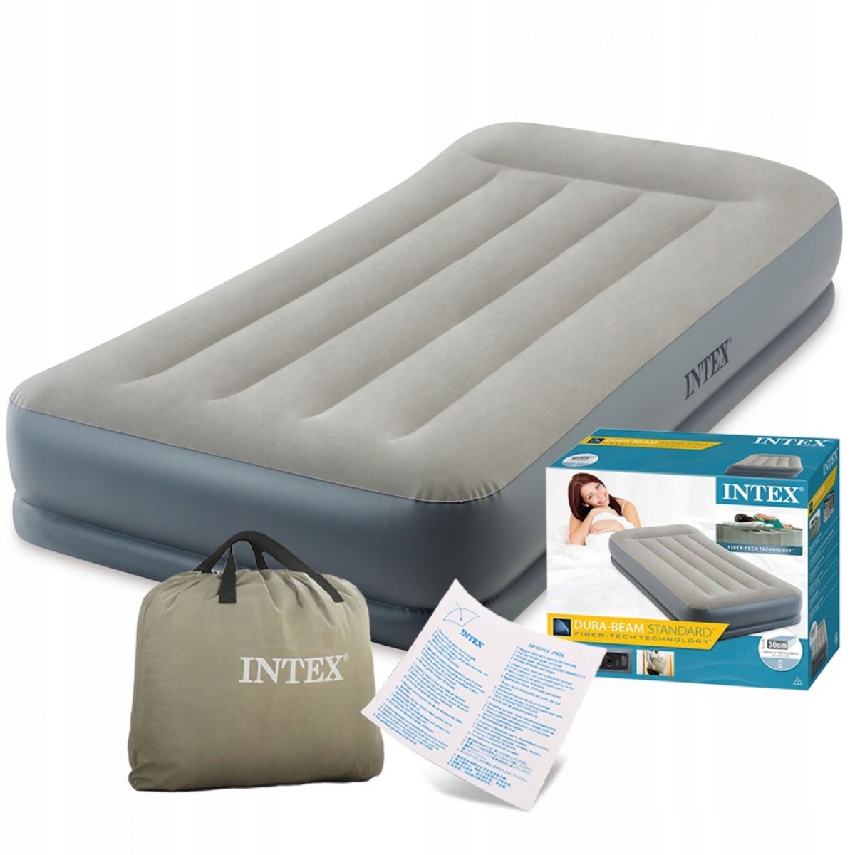 Надувная кровать 99x191x30 см со встроенным насосом 220V INTEX 64116 Надувная кровать 99x191x30 см со встроенным насосом 220V INTEX 64116
