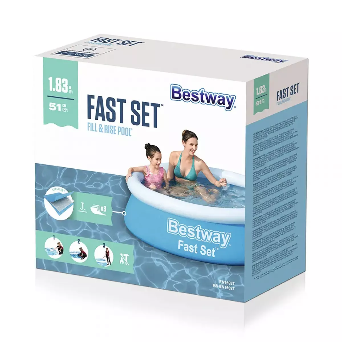 Бассейн надувной 183x51 см круглый без фильтра-насоса BESTWAY 57392 Бассейн надувной 183x51 см круглый без фильтра-насоса BESTWAY 57392