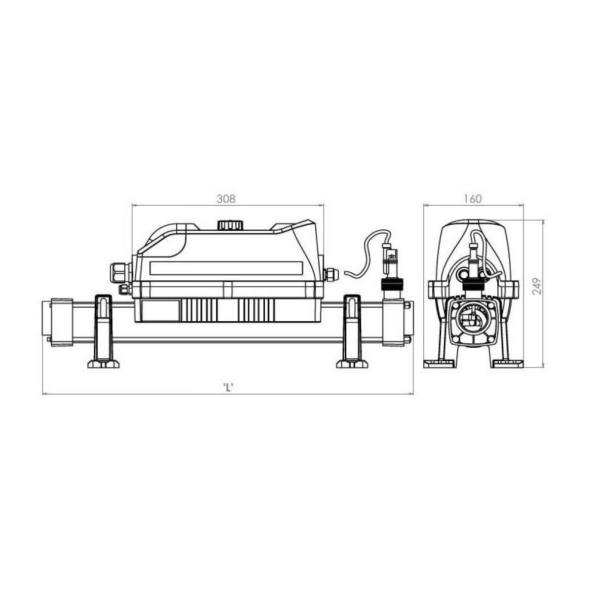Электронагреватель для бассейна titan 3 кВт 220В, титан, Elecro Flowline, 23129 Электронагреватель для бассейна titan 3 кВт 220В, титан, Elecro Flowline, 23129